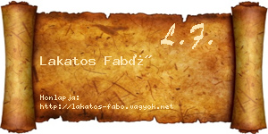 Lakatos Fabó névjegykártya